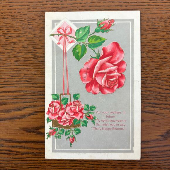 Antique Postcards Flowers Nature Lot of 5 Early 1900s Embossed Gilt Floral - Picture 14 of 16